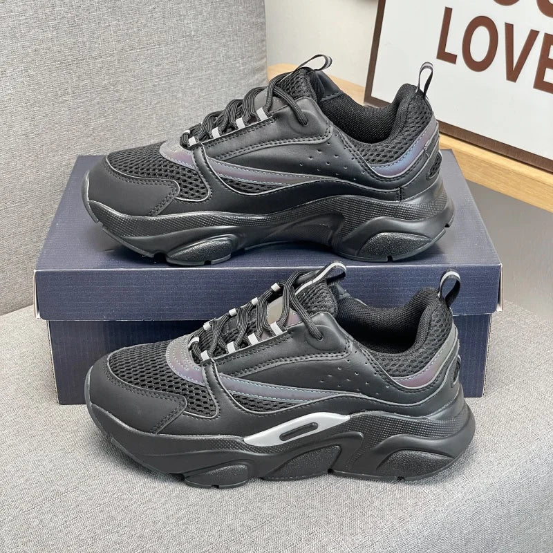 Men’s Mesh Casual Sneakers With Thick Rubber Sole