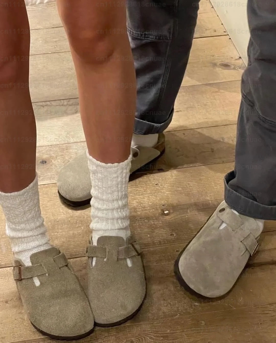Bőr Unisex Fa Talpú Papucs Sandál Mindennapi Használatra
