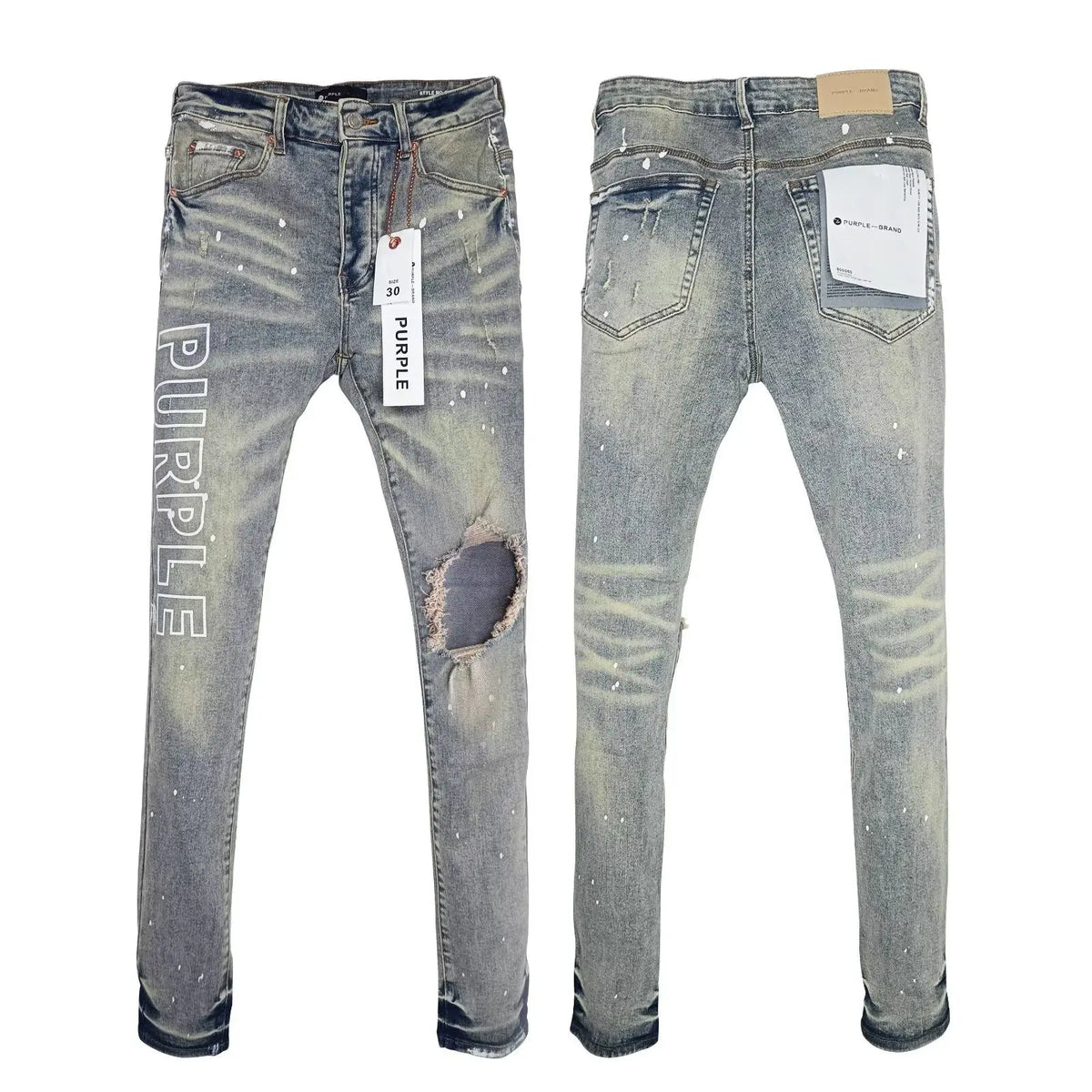 PD-K88 Szín Férfi Szaggatott Farmer Nadrág Festékpöttyös Streetwear
