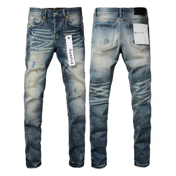 K28 Szín Férfi Szaggatott Farmer Nadrág Festékpöttyös Streetwear