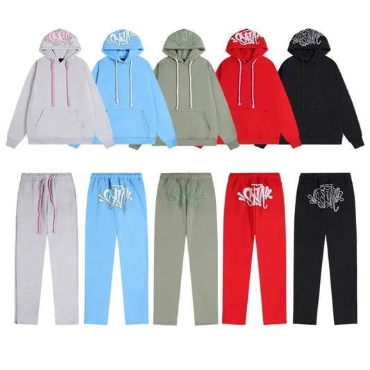 Férfi Kapucnis Fleece Melegítőszett Utcai Stílusban